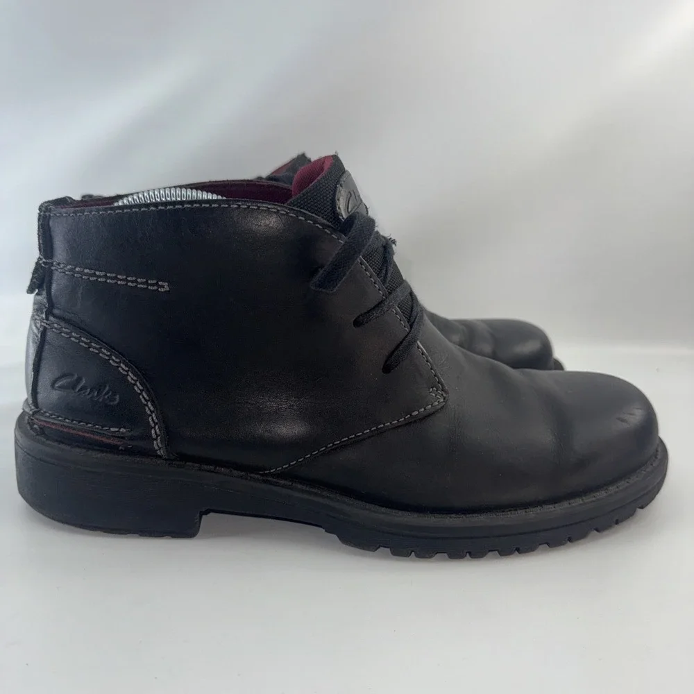 Clarks Kyros Limit‎ Black Leather Chukka Boots Men's 10.5 Ankle Lace Up Classic